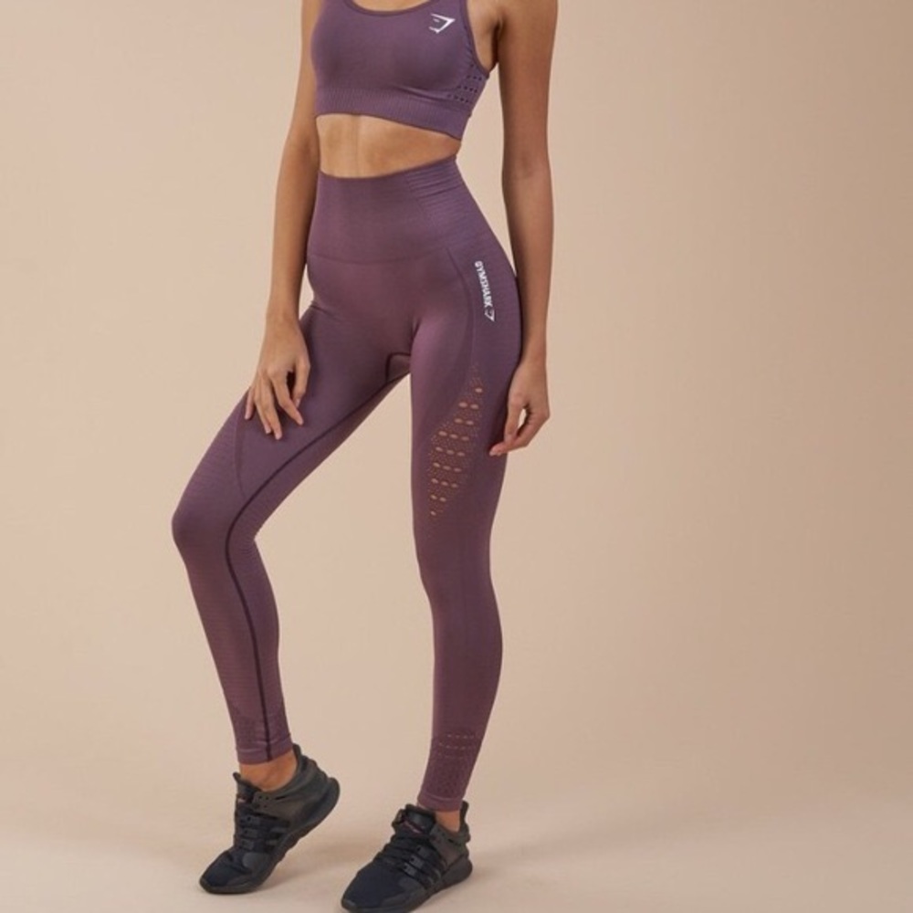SOLD Gymshark Energy Seamless Purple Wash Set
